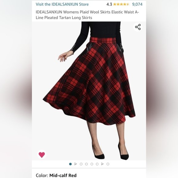 Idealsanxun A-line Tartan Wool Skirt - Picture 4 of 4